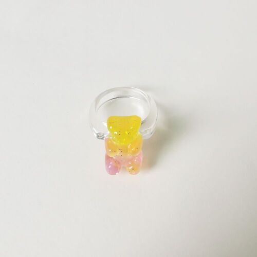 Ours Mignon Transparent Pour Femmes, Couleur Bonbon, Tendance, Personnalité Douce, Bijoux Cadeau De Fête Pour Filles, Vente Directe En Gros