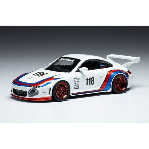 Porsche 997 Blanche Avec Déco Rouge Et Noire 1/43 Ixo
