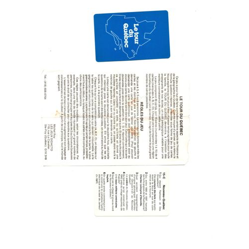 Jeu De Cartes "Le Tour Du Québec" Jeu Questionnaire