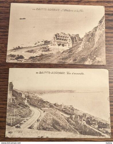 Lot De 2 Cartes Postales De Sainte Adresse : Vue D'ensemble Et L'hôtellerie Et La Mer