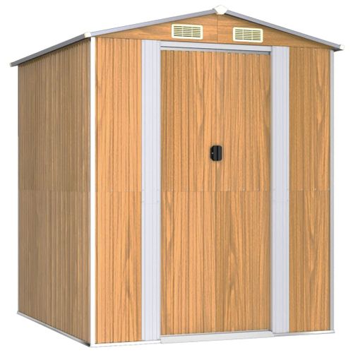 Vidaxl Abri De Jardin Marron Clair 192x191x223 Cm Acier Galvanisé
