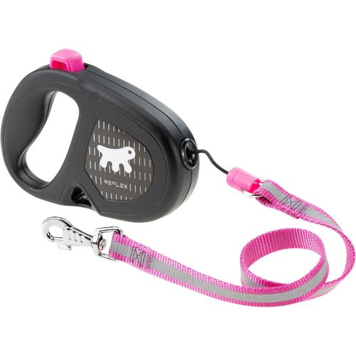 Laisse Chien Enrouleur Rèflechissante Flippy One Reflex, Laisse Pour Chiens Moyenne Jusqu'à 20 Kg. Cordon Extensible Max 5 M. Bouton De Verrouillage Et De Déverrouillage Unique, Violet
