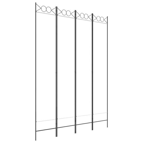 vidaXL Cloison de séparation 4 panneaux Blanc 160x220 cm Tissu