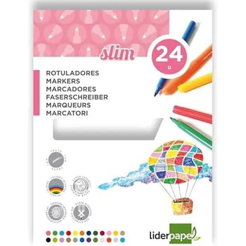 Feutre Coloriage - Liderpapel - 952210 - Longueur Écriture 800m - Pointe Nylon 2mm - Lot De 4 Assorties