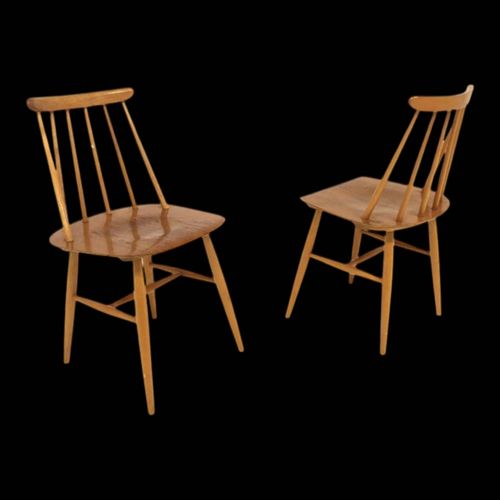 Set De 2 Chaises Scandinave Aposaposfanettaposapos Par Ilmari Tapiovaara Sude 1960 Bois