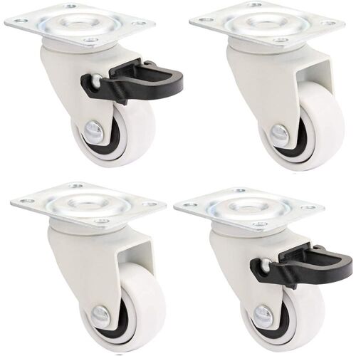Conception - 3C - Rouleaux de direction / rouleaux de meubles 4 -TM. Set-blanc, capacité de chargement 12 kg