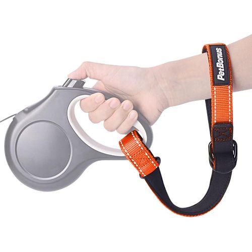 Chicslick-Laisse Courte Pour Chien, Sangle De Sécurité Pour Laisse Rétractable Pour Chien, Poignée Réfléchissante Rembourrée, Sécurité Supplémentaire Pour La Poussette De L'animal (Orange)[X2252]