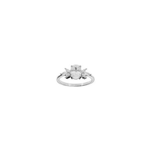 Bague Argent Rhodié Oxydes Blancs