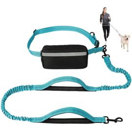 Chicslick-Laisse Mains Libres Pour Chien,Laisse De Jogging Avec Ceinture Réglable, Ceinture Canicross Chien Pour La Marche, Le Jogging, Le Vélo Et La Course À Pied Bleu[X1546]