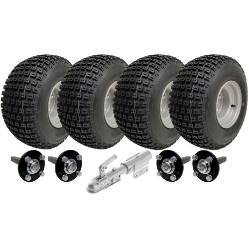 18x9.50-8 Twin Axle ATV Knobby Quad Trailer Kit Wheels, Axles Swivel Hitch 408kg