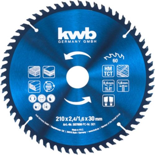 kwb lame de scie circulaireset 3t 210x30mm