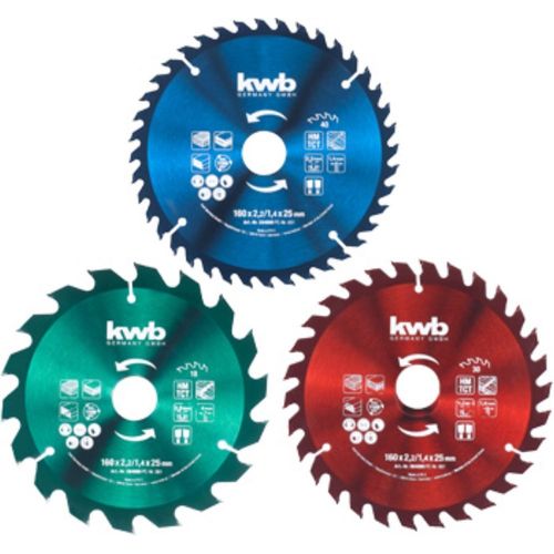 kwb lame de scie circulaireset 3t 160x25mm