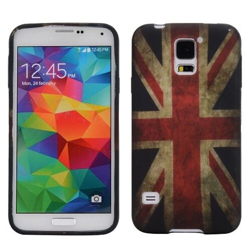 COQUE SAMSUNG GALAXY S5 DRAPEAU ROYAUME UNI EFFET VINTAGE SILICONE RIGIDE (TPU)