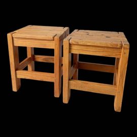 Paire De Tabourets Vintage En Mlze Annes 6070 Bois