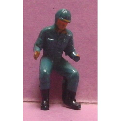 Pilote / Conducteur - Salopette Bleue Mat, Casque Bleu Et Chaussures Noires