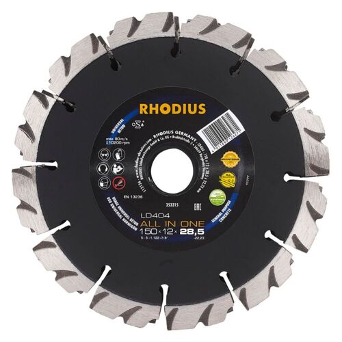Rhodius Diamant bur LD404 ALL IN ONE / Ø 150 x 12,0 x 28,5 x 22,23