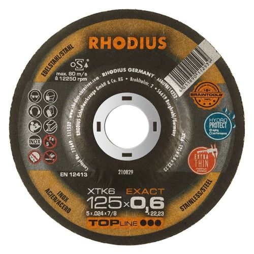 Rhodius disque de coupe extra mince XTK6 EXACT BOX / Ø 125 x 0,6 x Longueur moule de 22,23 mm 42