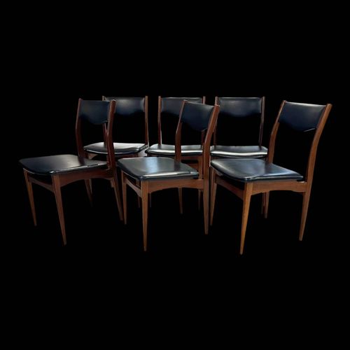 Suite De 6 Chaises Teck Scandinave Design 1970 Marron