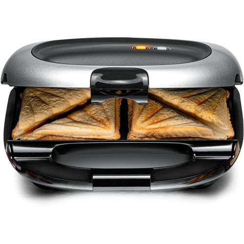 Appareil À Croque-Monsieur St 1000 ¿ Plaques De Cuisson Extra Profondes,Pour 2 Sandwichs American Xl,Revêtement Antiadhésif,Protection Anti-Débordement,Étanchéité Complète,