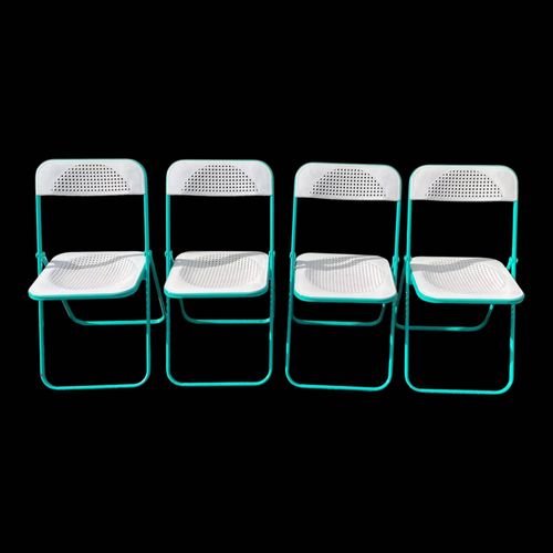 4 Chaises Pliantes Vintage 80aposs Multicolore