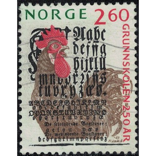 Norvège 1989 Oblitéré Used 250 Ans École Primaire Animal Coq Y&t No 978 Su