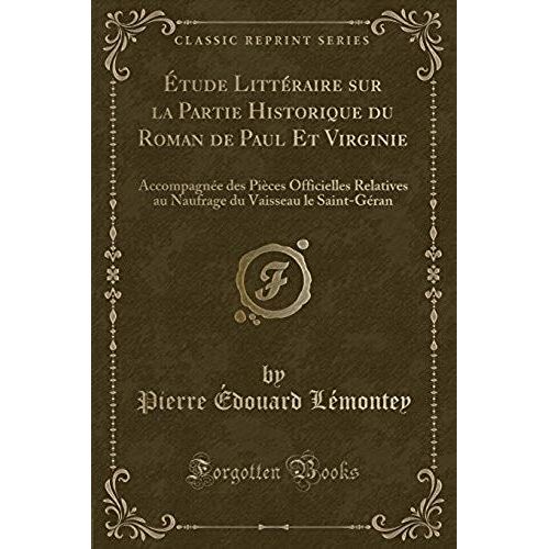 Lémontey, P: Étude Littéraire Sur La Partie Historique Du Ro
