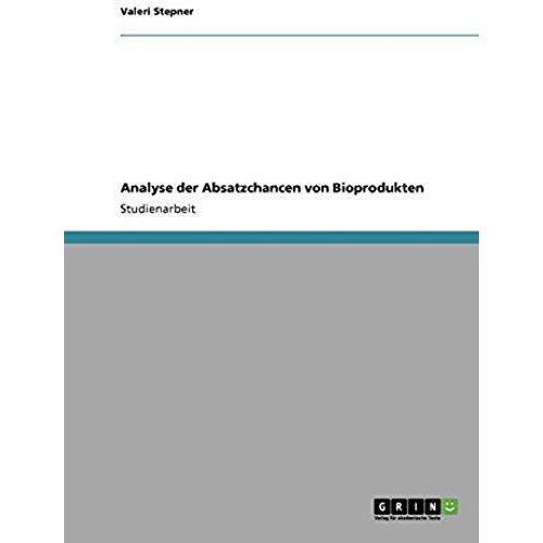 Analyse Der Absatzchancen  Von Bioprodukten