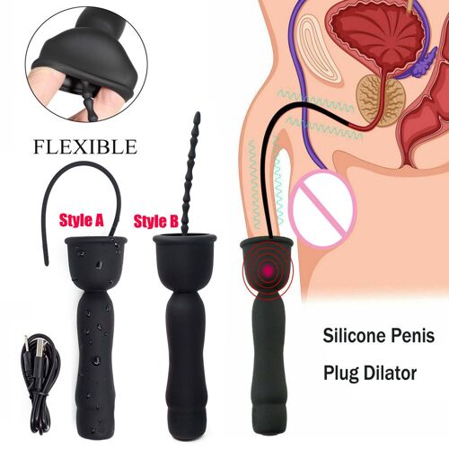 Vibromasseur Urétral Pour Homme, Mastelljaune, ?il De Cheval, Prise De Pénis À Insertion Vibrante, Son Urétral, Cathcirculation, Dilatateur, Entraîneur De Gland, Sextoy
