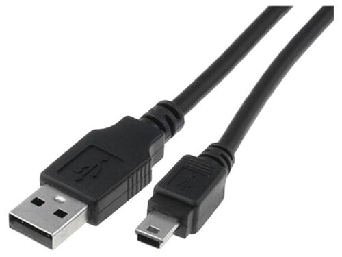 Cable- USB 2.0- USB A prise.USB B mini prise- nickele- 1.8m- noir