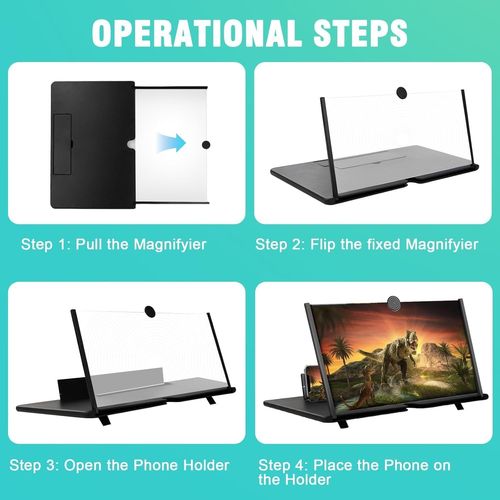 16 Pouces Agrandisseur Ecran Telephone, 3D Hd Amplificateur D'Écran,Loupe Portable Telephone, Adapté Pour Regarder Des Vidéos Sur Tous Les Smartphones[Z796]