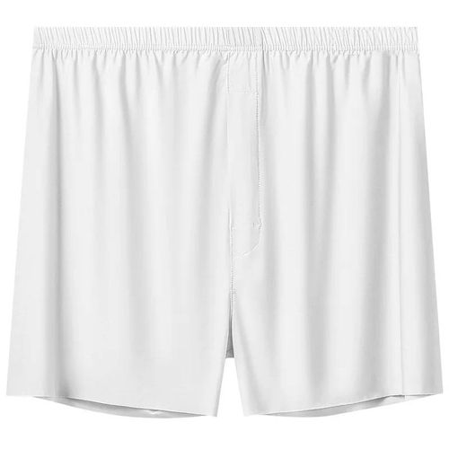 Boxer D'été Fin En Soie Glacée Pour Hommes,Sous-Vêtements Amples,Confortables Et Respirants,Pantalons De Maison Grande Taille.White.2xl 160-190lb