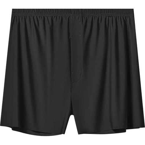 Boxer D'été Fin En Soie Glacée Pour Hommes,Sous-Vêtements Amples,Confortables Et Respirants,Pantalons De Maison Grande Taille.Black.2xl 160-190lb