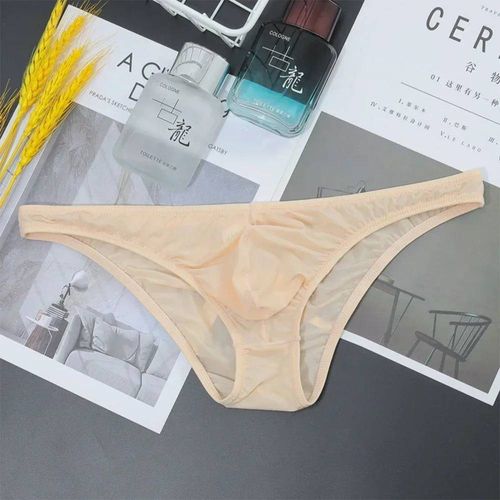 Breifs Sexy Pour Hommes,Slips Confortables En Soie Glacée,Sous-Vêtements Ultra-Fins,Transparents Et Respirants,Taille Basse,Slips À La Mode.T-Mu093-Sk.L