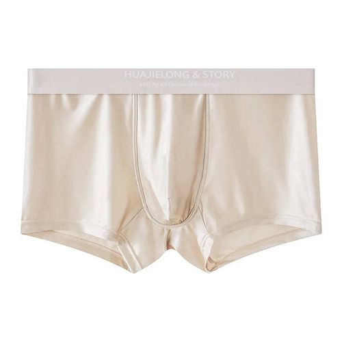 Choix Boxeurs Hombre Glace Soie Homme Sous-Vêtements Couleur Unie Satin Sexy T®Y Hommes Boxer Grande Taille Respirant Ropa Hombre Shorts 4xl.Argent.4xl