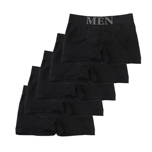 5 Pièces/Lot Boxeurs Pour Hommes Sous-Vêtements Culottes Respirantes Homme Boxer Solide Caleçon Confortable Mâle Marque Shorts Noir Bleu Sous-Vêtements.For 50-75kg.Black-5pcs
