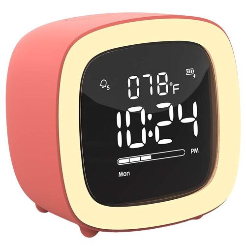 Réveil numérique avec batterie Rechargeable, S, veilleuse pour enfants, filles, adolescents, chambre à coucher, chevet, bureau