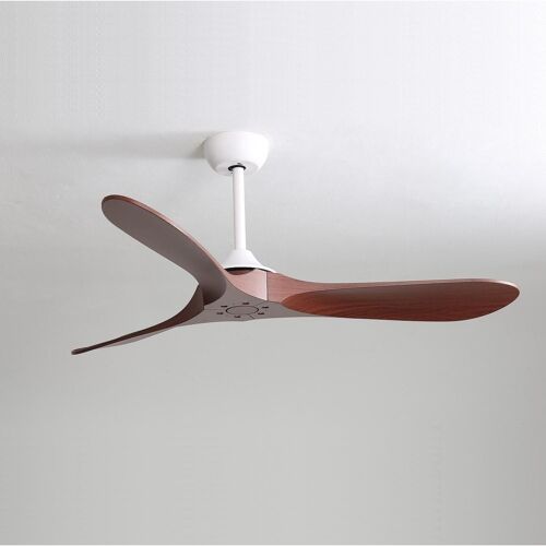 Ventilateur de Plafond Silencieux Extérieur Spetses Niquel & Bois 132cm Moteur DC Sans lumière Télécommande Non