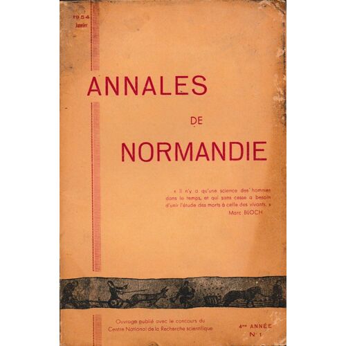 Annales De Normandie N° 1 1954