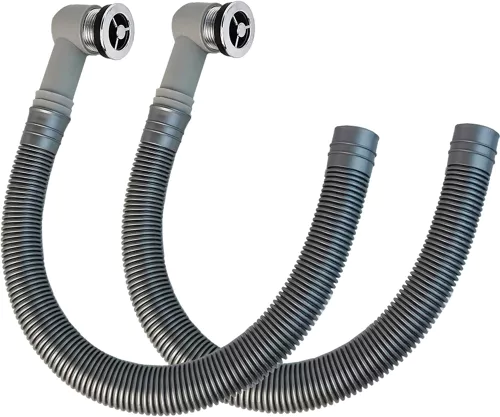 KALANKA-2 x Tuyaux de Trop-plein, Tube de Trop-plein pour Lavabo en Céramique pour Lavabo de Salle de Bain, Interface Ronde, pour Diamètre de Trou de Trop-plein 29-32 mm, Longueur de Tube 400 mm