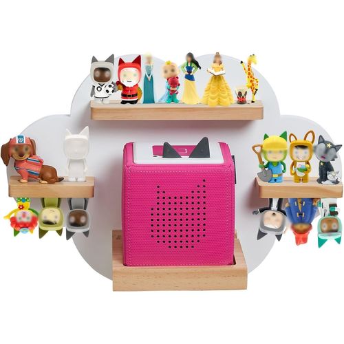 CAUC-Gieanoo Cloud Tonies Étagère Toniebox pour 12 à 15 figurines Tonie Signes Tonie étagères nuages Station de charge compatible pour chambre d'enfant, chambre de bébé (blanc)