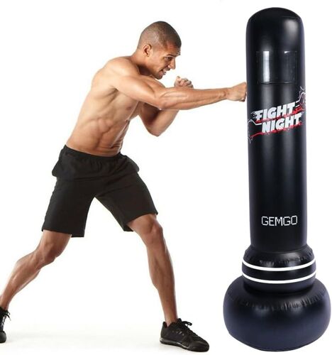 Sac de Boxe pour Enfants Adultes, Sac de Boxe Enfants 180cm, Design de Poche,Balle de Grande Vitesse en PVC de 0,4 mm D'épaisseur-Gobelet à Rebond immédiat pour Le karaté