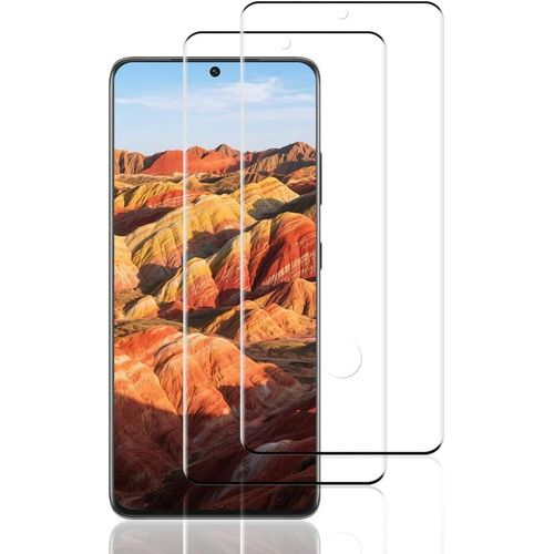 CAUC-Verre Trempé pour Samsung Galaxy S21 Ultra 5G,2 Pièces screen protector [3D Incurvé Couverture Complète][Haute Sensibilité] [Sans Bulless] protection verre