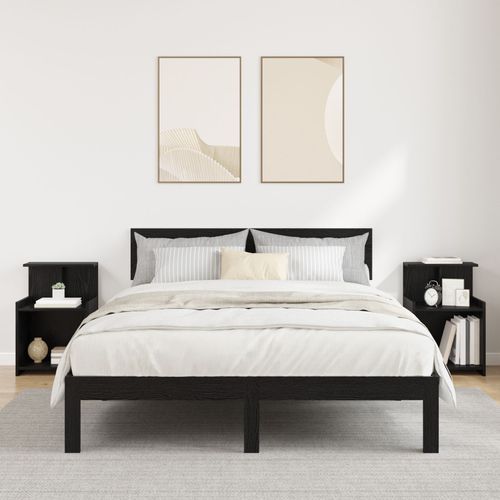 Vidaxl Tables De Chevet 2 Pcs Chêne Noir 40x35x60 Cm Bois D'ingénierie