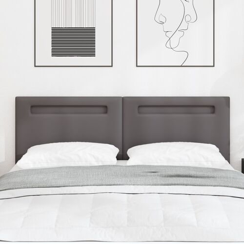 vidaXL Tête de lit design simple Gris 160 cm en cuir synthétique