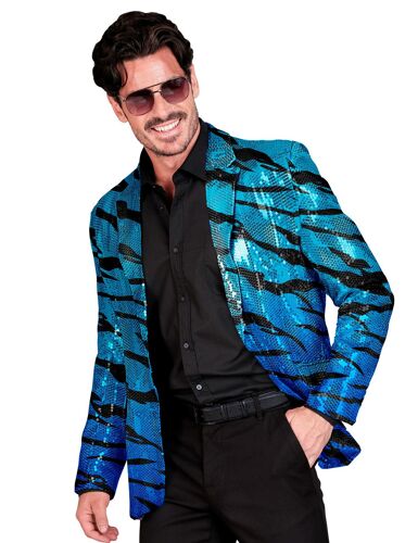 Veste De Costume À Sequins Vague Bleue Adulte - Taille: S