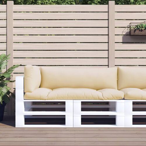 vidaXL Coussins de palette lot de 3 beige tissu