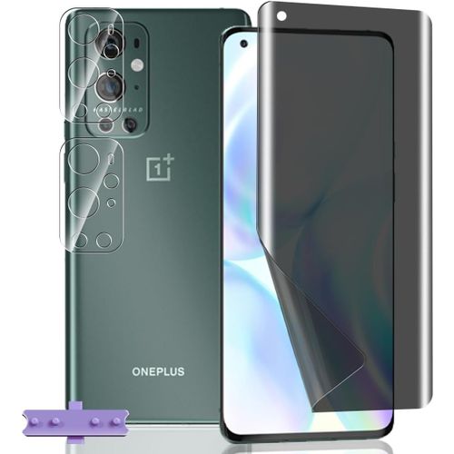 Cauc-Protection Écran Anti Espion Flexible Pour Oneplus 9 Pro, [2 Pièces] Verre Trempé Protecteur Caméra Et [1 Pièce] Anti-Spy Film Tpu Souple, Anti-Rayures Protège Écran Pour Oneplus 9 Pro