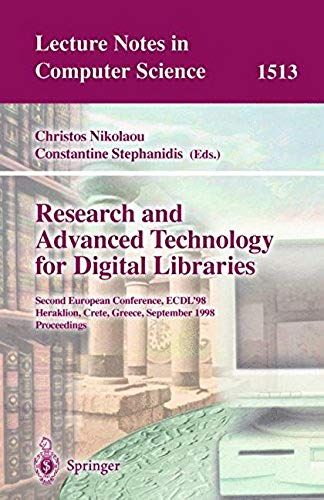 Research And Advanced Technology For Digital Libraries
