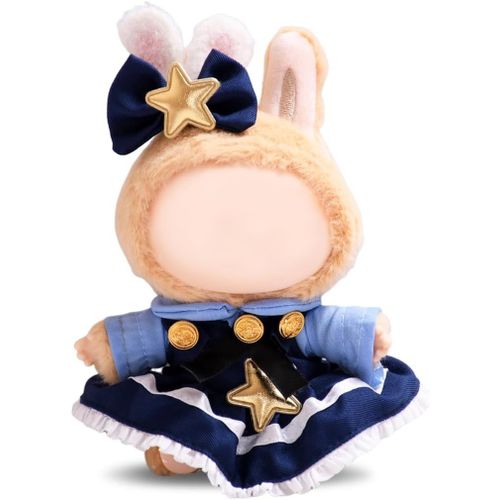 2 pièces de vêtements, vêtements de poupée pour peluche de 17 cm, convient comme cadeau pour les amis ou les enfants (lapin policier, coiffe et robe, A)