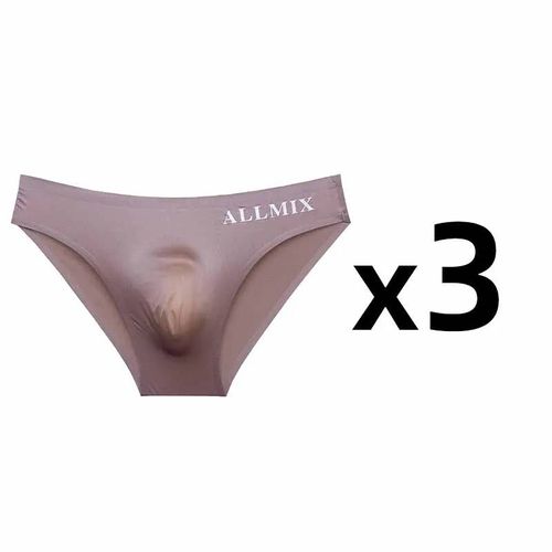 Lot De 3 Sous-Vêtements Sexy Sans Couture Pour Hommes,Slips Transparents En Soie Glacée Fine Avec Lettres,Sous-Vêtements Avec Pochette Pour Coq.Style 9.L 50-65 Kg